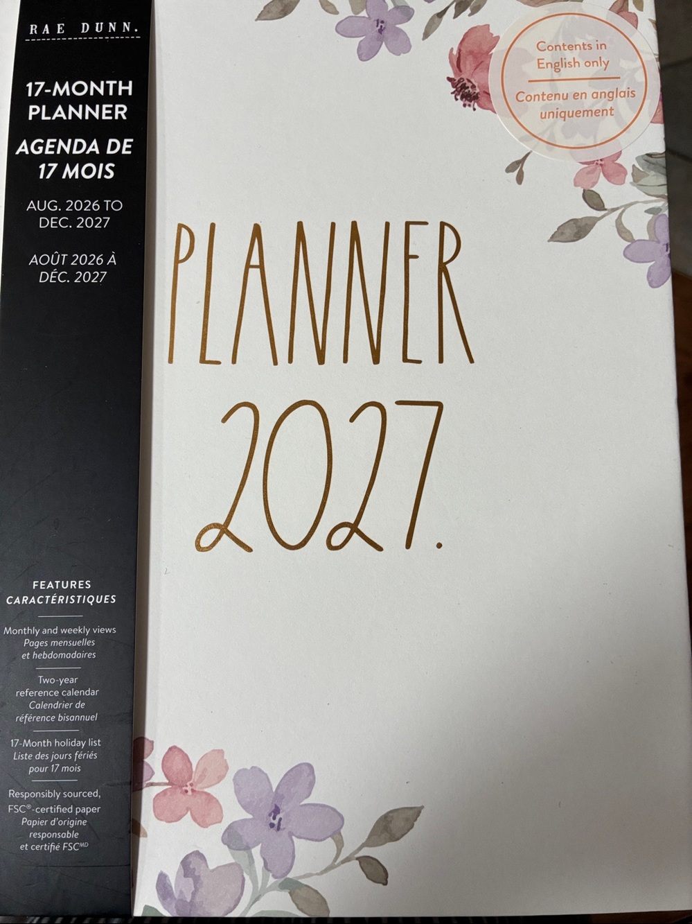 Rae Dunn 2027 Planner - Black and White